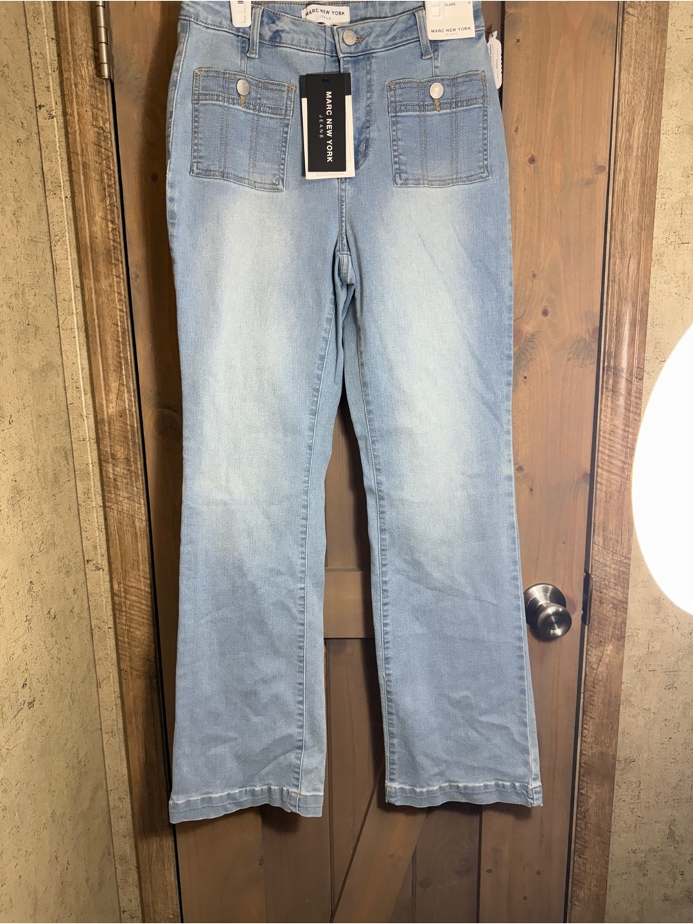 Marc New York Light Blue Wide-Leg Jeans with Patch Pockets